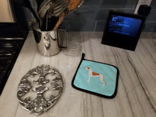 Load image into Gallery viewer, Greyhound  Checkerboard Blue Pot Holders - Set of 2 - Heat-Resistant Kitchen Essentials BB3705PTHD