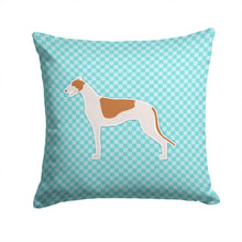 Load image into Gallery viewer, Greyhound  Checkerboard Blue Throw Pillow - 14x14 Decorative Pillow – Art for Your Home &amp; Patio BB3705PW1414