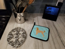 Load image into Gallery viewer, Afghan Hound  Checkerboard Blue Pot Holders - Set of 2 - Heat-Resistant Kitchen Essentials BB3706PTHD