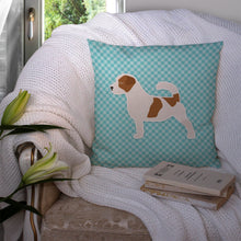 Load image into Gallery viewer, Jack Russell Terrier  Checkerboard Blue Throw Pillow - 14x14 Decorative Pillow – Art for Your Home &amp; Patio BB3707PW1414