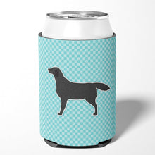 Load image into Gallery viewer, Black Labrador Retriever  Checkerboard Blue Can or Bottle Hugger BB3708CC