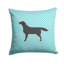 Load image into Gallery viewer, Black Labrador Retriever  Checkerboard Blue Throw Pillow - 14x14 Decorative Pillow – Art for Your Home &amp; Patio BB3708PW1414