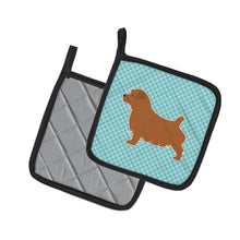 Load image into Gallery viewer, Norfolk Terrier  Checkerboard Blue Pot Holders - Set of 2 - Heat-Resistant Kitchen Essentials BB3709PTHD