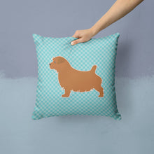 Load image into Gallery viewer, Norfolk Terrier  Checkerboard Blue Throw Pillow - 14x14 Decorative Pillow – Art for Your Home &amp; Patio BB3709PW1414