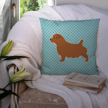 Load image into Gallery viewer, Norfolk Terrier  Checkerboard Blue Throw Pillow - 14x14 Decorative Pillow – Art for Your Home &amp; Patio BB3709PW1414