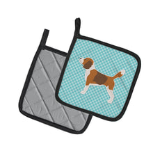 Load image into Gallery viewer, Beagle Checkerboard Blue Pot Holders - Set of 2 - Heat-Resistant Kitchen Essentials BB3710PTHD