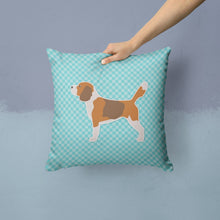 Load image into Gallery viewer, Beagle Checkerboard Blue Throw Pillow - 14x14 Decorative Pillow – Art for Your Home &amp; Patio BB3710PW1414