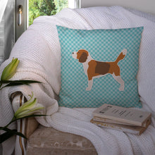 Load image into Gallery viewer, Beagle Checkerboard Blue Throw Pillow - 14x14 Decorative Pillow – Art for Your Home &amp; Patio BB3710PW1414