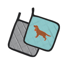 Load image into Gallery viewer, English Cocker Spaniel Checkerboard Blue Pot Holders - Set of 2 - Heat-Resistant Kitchen Essentials BB3712PTHD