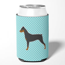 Load image into Gallery viewer, German Pinscher Checkerboard Blue Can or Bottle Hugger BB3713CC