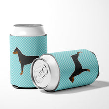 Load image into Gallery viewer, German Pinscher Checkerboard Blue Can or Bottle Hugger BB3713CC