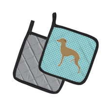 Load image into Gallery viewer, Italian Greyhound Checkerboard Blue Pot Holders - Set of 2 - Heat-Resistant Kitchen Essentials BB3714PTHD