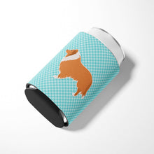 Load image into Gallery viewer, Collie Checkerboard Blue Can or Bottle Hugger BB3716CC