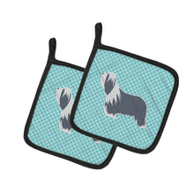 Load image into Gallery viewer, Bearded Collie Checkerboard Blue Pot Holders - Set of 2 - Heat-Resistant Kitchen Essentials BB3717PTHD