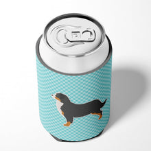 Load image into Gallery viewer, Bernese Mountain Dog Checkerboard Blue Can or Bottle Hugger BB3719CC