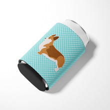 Load image into Gallery viewer, Corgi Checkerboard Blue Can or Bottle Hugger BB3720CC
