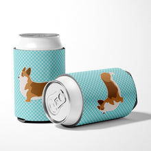 Load image into Gallery viewer, Corgi Checkerboard Blue Can or Bottle Hugger BB3720CC