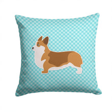 Load image into Gallery viewer, Corgi Checkerboard Blue Throw Pillow - 14x14 Decorative Pillow – Art for Your Home &amp; Patio BB3720PW1414
