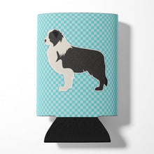 Load image into Gallery viewer, Black Border Collie Checkerboard Blue Can or Bottle Hugger BB3723CC