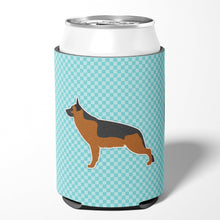 Load image into Gallery viewer, German Shepherd Checkerboard Blue Can or Bottle Hugger BB3724CC
