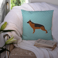 Load image into Gallery viewer, German Shepherd Checkerboard Blue Throw Pillow - 14x14 Decorative Pillow – Art for Your Home &amp; Patio BB3724PW1414