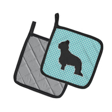 Load image into Gallery viewer, Briard Checkerboard Blue Pot Holders - Set of 2 - Heat-Resistant Kitchen Essentials BB3726PTHD