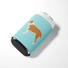 Load image into Gallery viewer, Central Asian Shepherd Dog Checkerboard Blue Can or Bottle Hugger BB3728CC