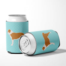 Load image into Gallery viewer, Central Asian Shepherd Dog Checkerboard Blue Can or Bottle Hugger BB3728CC
