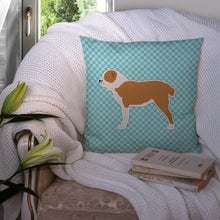 Load image into Gallery viewer, Central Asian Shepherd Dog Checkerboard Blue Throw Pillow - 14x14 Decorative Pillow – Art for Your Home &amp; Patio BB3728PW1414