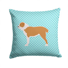 Load image into Gallery viewer, Central Asian Shepherd Dog Checkerboard Blue Throw Pillow - 14x14 Decorative Pillow – Art for Your Home &amp; Patio BB3728PW1414