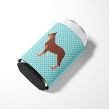 Load image into Gallery viewer, Australian Kelpie Dog Checkerboard Blue Can or Bottle Hugger BB3729CC