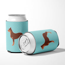 Load image into Gallery viewer, Australian Kelpie Dog Checkerboard Blue Can or Bottle Hugger BB3729CC
