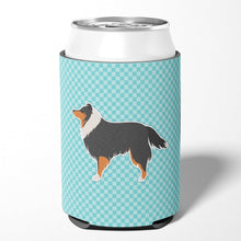 Load image into Gallery viewer, Sheltie/Shetland Sheepdog Checkerboard Blue Can or Bottle Hugger BB3730CC