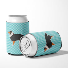 Load image into Gallery viewer, Sheltie/Shetland Sheepdog Checkerboard Blue Can or Bottle Hugger BB3730CC