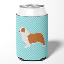 Load image into Gallery viewer, Australian Shepherd Dog Checkerboard Blue Can or Bottle Hugger BB3733CC