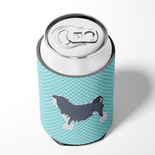 Load image into Gallery viewer, Lowchen Checkerboard Blue Can or Bottle Hugger BB3735CC