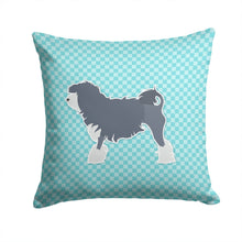 Load image into Gallery viewer, Lowchen Checkerboard Blue Throw Pillow - 14x14 Decorative Pillow – Art for Your Home &amp; Patio BB3735PW1414