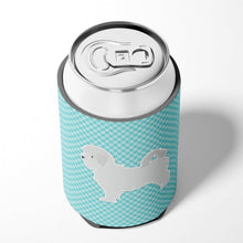 Load image into Gallery viewer, Maltese Checkerboard Blue Can or Bottle Hugger BB3736CC