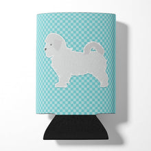 Load image into Gallery viewer, Maltese Checkerboard Blue Can or Bottle Hugger BB3736CC