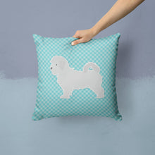 Load image into Gallery viewer, Maltese Checkerboard Blue Throw Pillow - 14x14 Decorative Pillow – Art for Your Home &amp; Patio BB3736PW1414