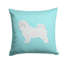 Load image into Gallery viewer, Maltese Checkerboard Blue Throw Pillow - 14x14 Decorative Pillow – Art for Your Home &amp; Patio BB3736PW1414