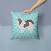 Load image into Gallery viewer, Japanese Chin Checkerboard Blue Throw Pillow - 14x14 Decorative Pillow – Art for Your Home &amp; Patio BB3737PW1414