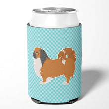 Load image into Gallery viewer, Pekingese Checkerboard Blue Can or Bottle Hugger BB3738CC