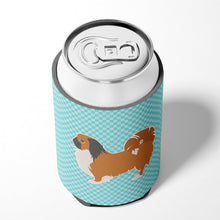 Load image into Gallery viewer, Pekingese Checkerboard Blue Can or Bottle Hugger BB3738CC