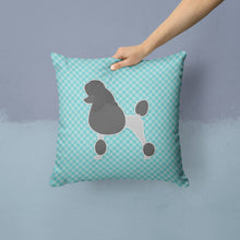 Load image into Gallery viewer, Poodle Checkerboard Blue Throw Pillow - 14x14 Decorative Pillow – Art for Your Home &amp; Patio BB3739PW1414