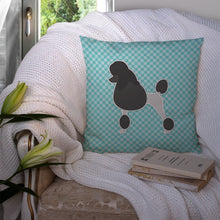 Load image into Gallery viewer, Poodle Checkerboard Blue Throw Pillow - 14x14 Decorative Pillow – Art for Your Home &amp; Patio BB3739PW1414