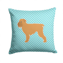Load image into Gallery viewer, Brussels Griffon Checkerboard Blue Throw Pillow - 14x14 Decorative Pillow – Art for Your Home &amp; Patio BB3740PW1414
