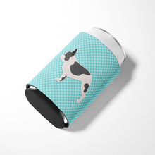Load image into Gallery viewer, French Bulldog Checkerboard Blue Can or Bottle Hugger BB3741CC
