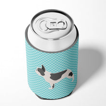 Load image into Gallery viewer, French Bulldog Checkerboard Blue Can or Bottle Hugger BB3741CC