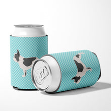 Load image into Gallery viewer, French Bulldog Checkerboard Blue Can or Bottle Hugger BB3741CC